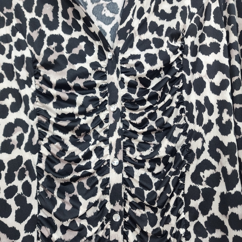 INC 3/4 Sleeve Animal Print Blouse Top XL - Picture 6 of 15